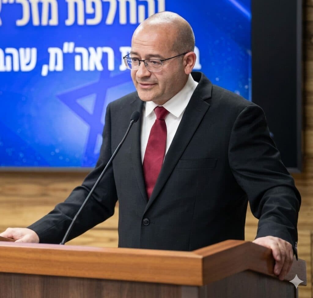Roman Gofman speaking at a podium