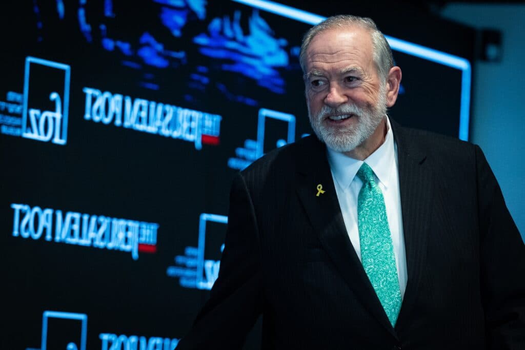 U.S. Ambassador to Israel Mike Huckabee attends the Jerusalem Post Conference in Jerusalem.