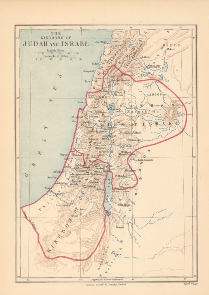 Map of the Kingdoms of Judah and Israel, 1884