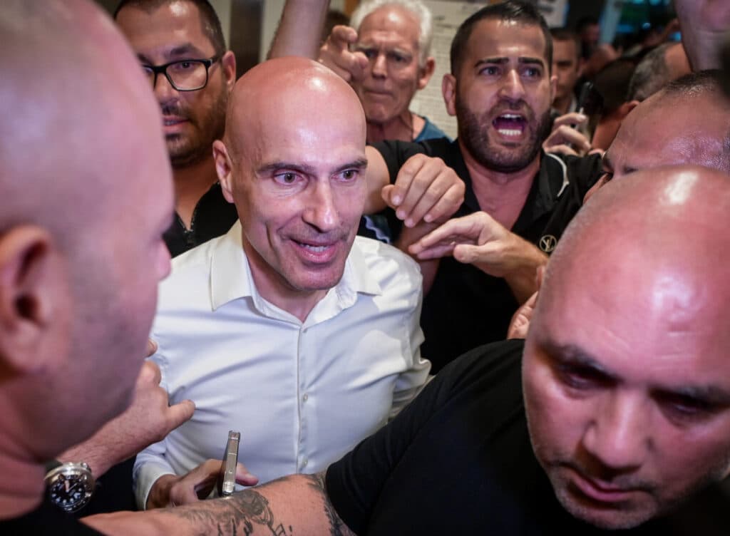 Efi Nave arrives to vote in the Israel Bar Association election.